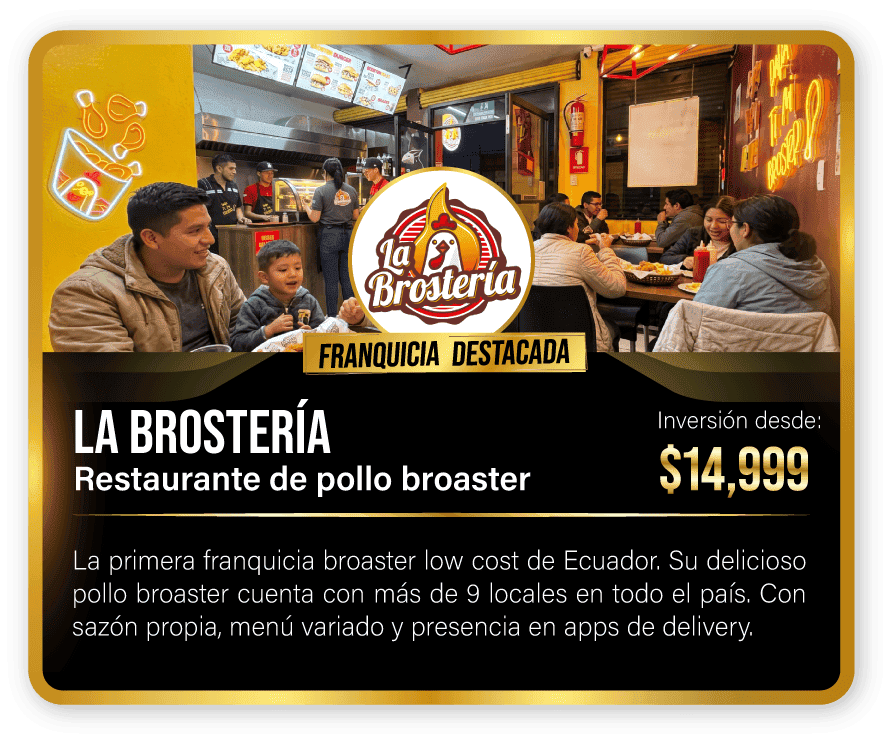 LA BROSTERÍA LOCAL LLENO Y AMBIENTE CALIDO FRANQUICIA RENTABLE EN QUITO